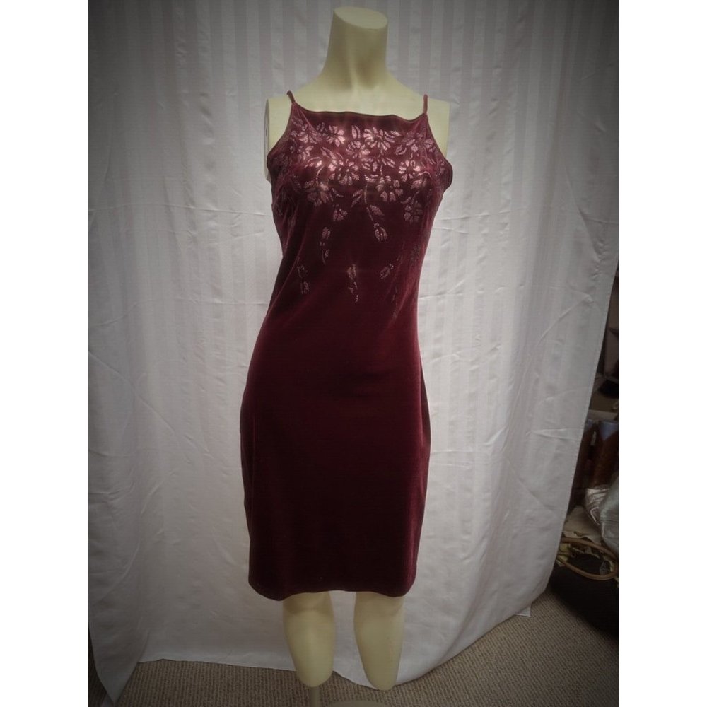 Pulse Women Sparkly Burgundy Dress With Spaghetti Strap Party/school dance Sz LG